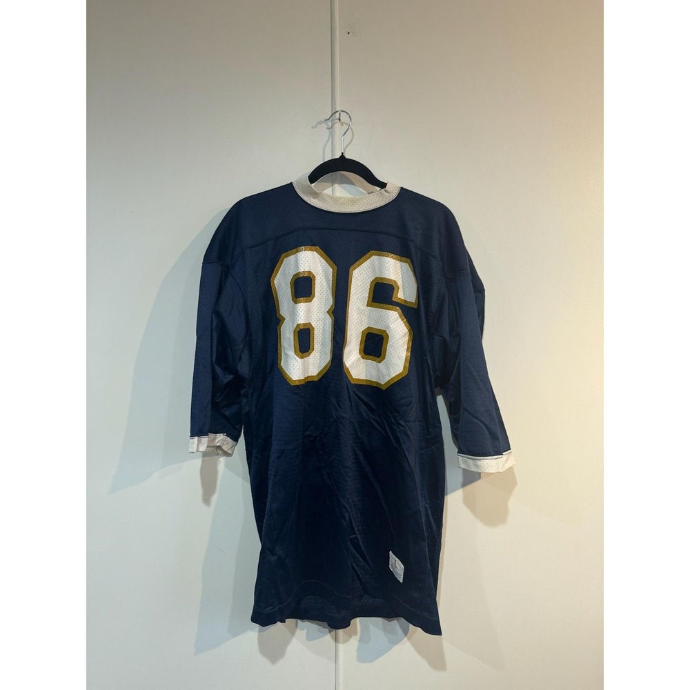 Vintage Champion Stephenson Football Jersey Shirt Mens Large Blue Mesh Shirt 70s
